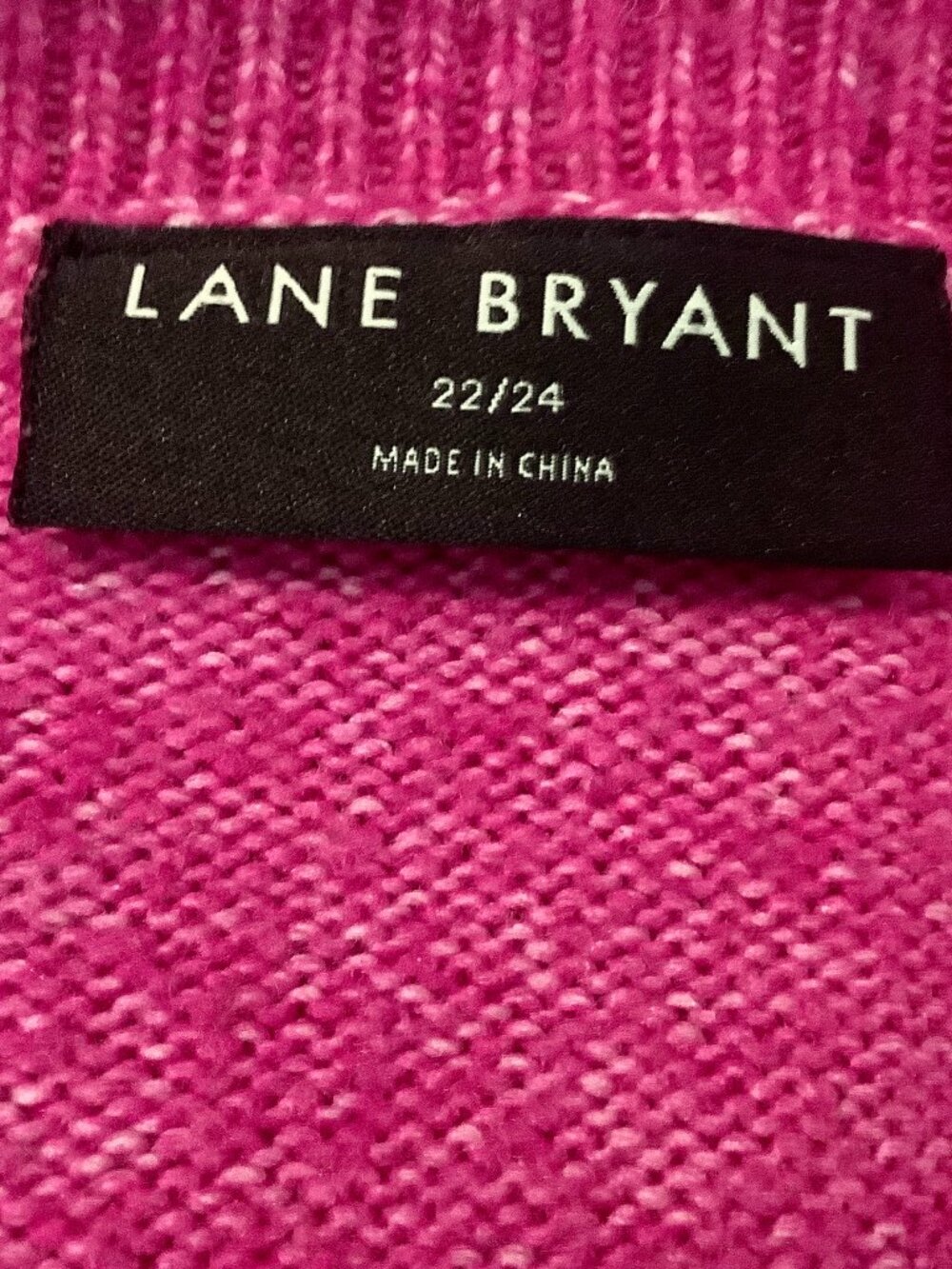 V Neck Sweater Pink Long Sleeve 22/24 Poly/Viscose/Nylon Lane Bryant Cozy - Picture 6 of 8